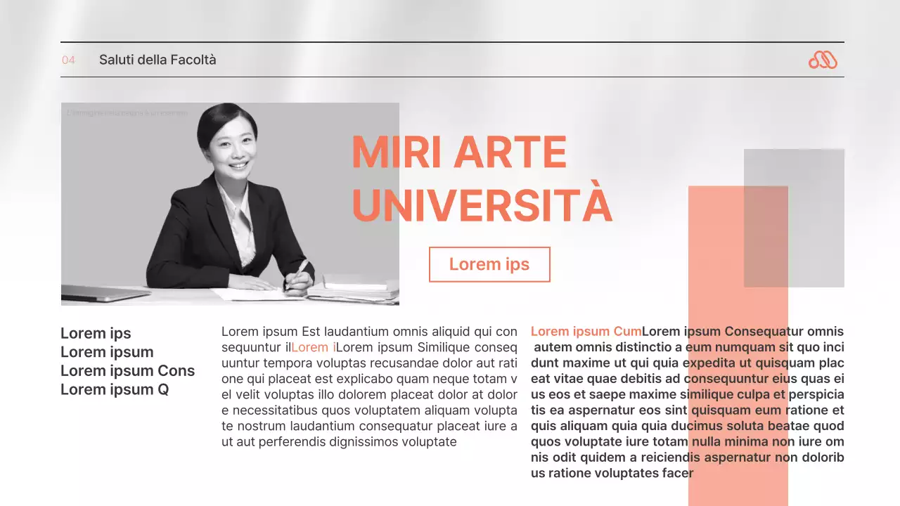 Una semplice lettera di presentazione in arancione e bianco e nero