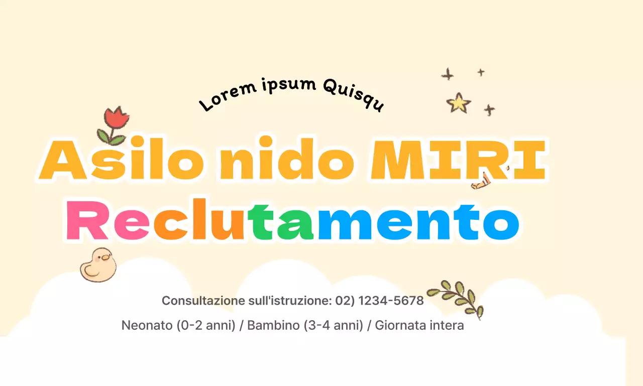 Progettate il vostro reclutamento prescolare con simpatiche icone illustrate