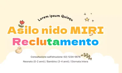 Progettate il vostro reclutamento prescolare con simpatiche icone illustrate