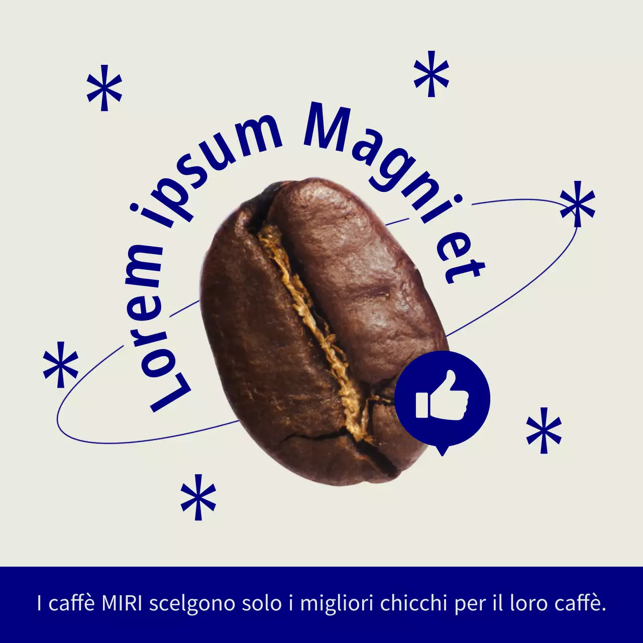 Una semplice bacheca blu e bianca per gli annunci di un caffè