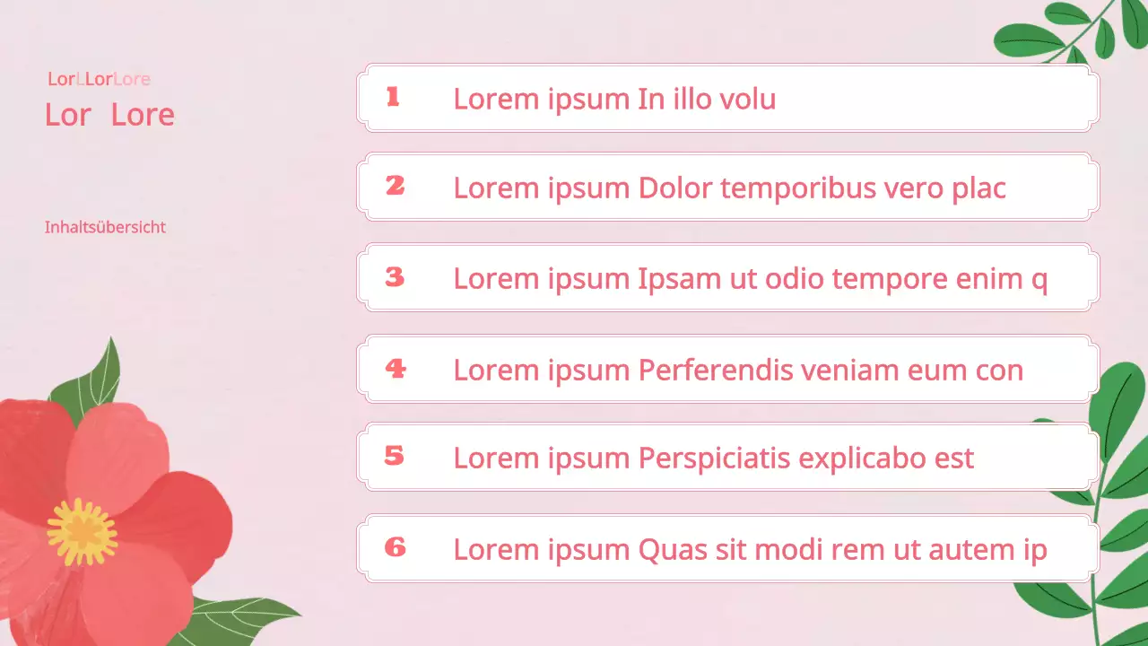 Vorlagenvorschlag mit hübschen Frühlingsblumen in Rosa und Weiß