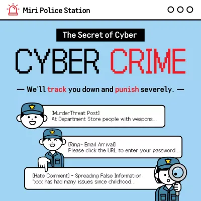 Blue Cyber Crime Advertisement Social Media Post