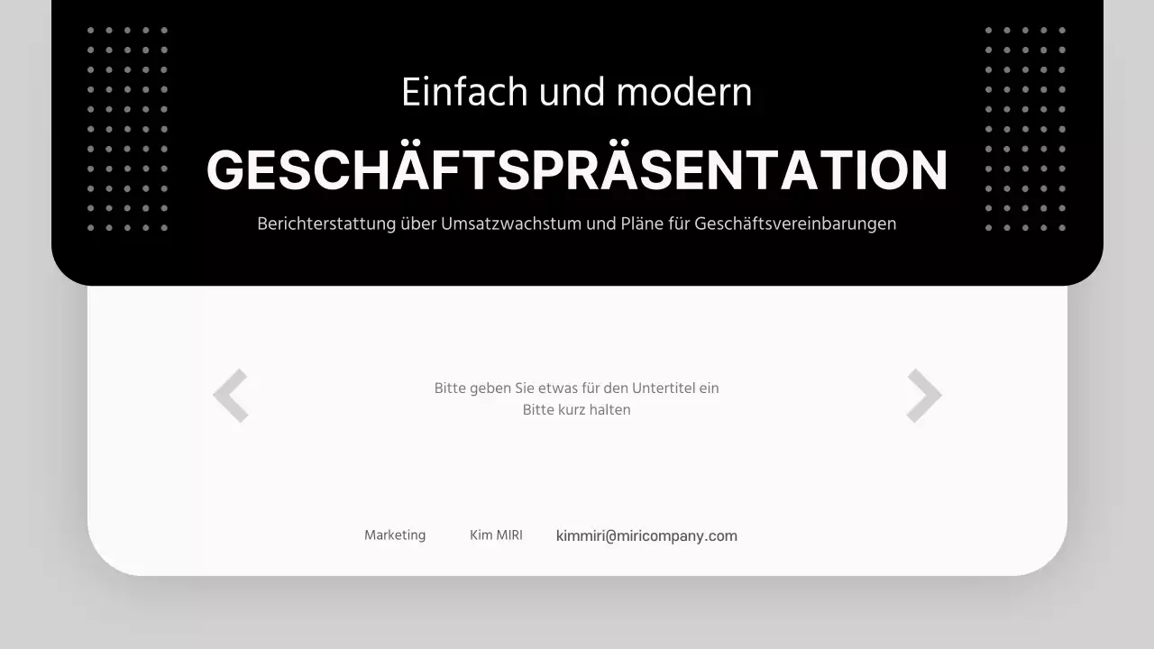 Ein modernes Geschäftsangebot in Schwarz und Weiß