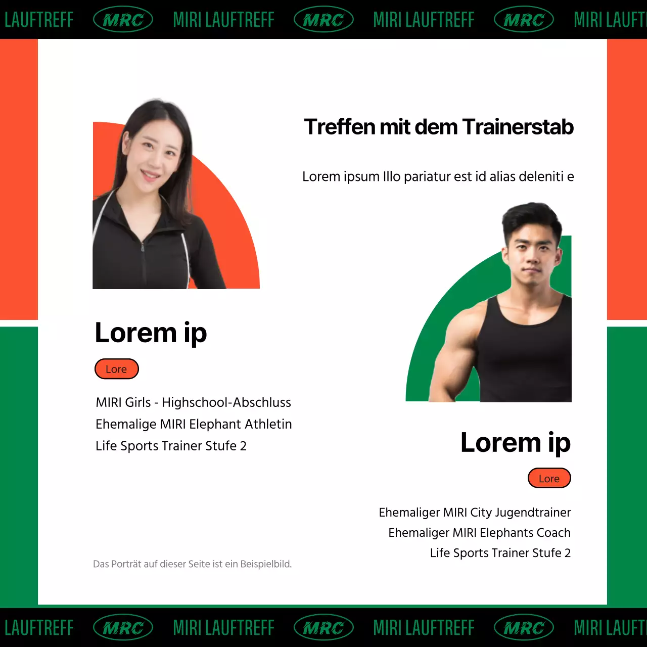 Mitglieder für einen kitschig-orangenen Laufclub werben