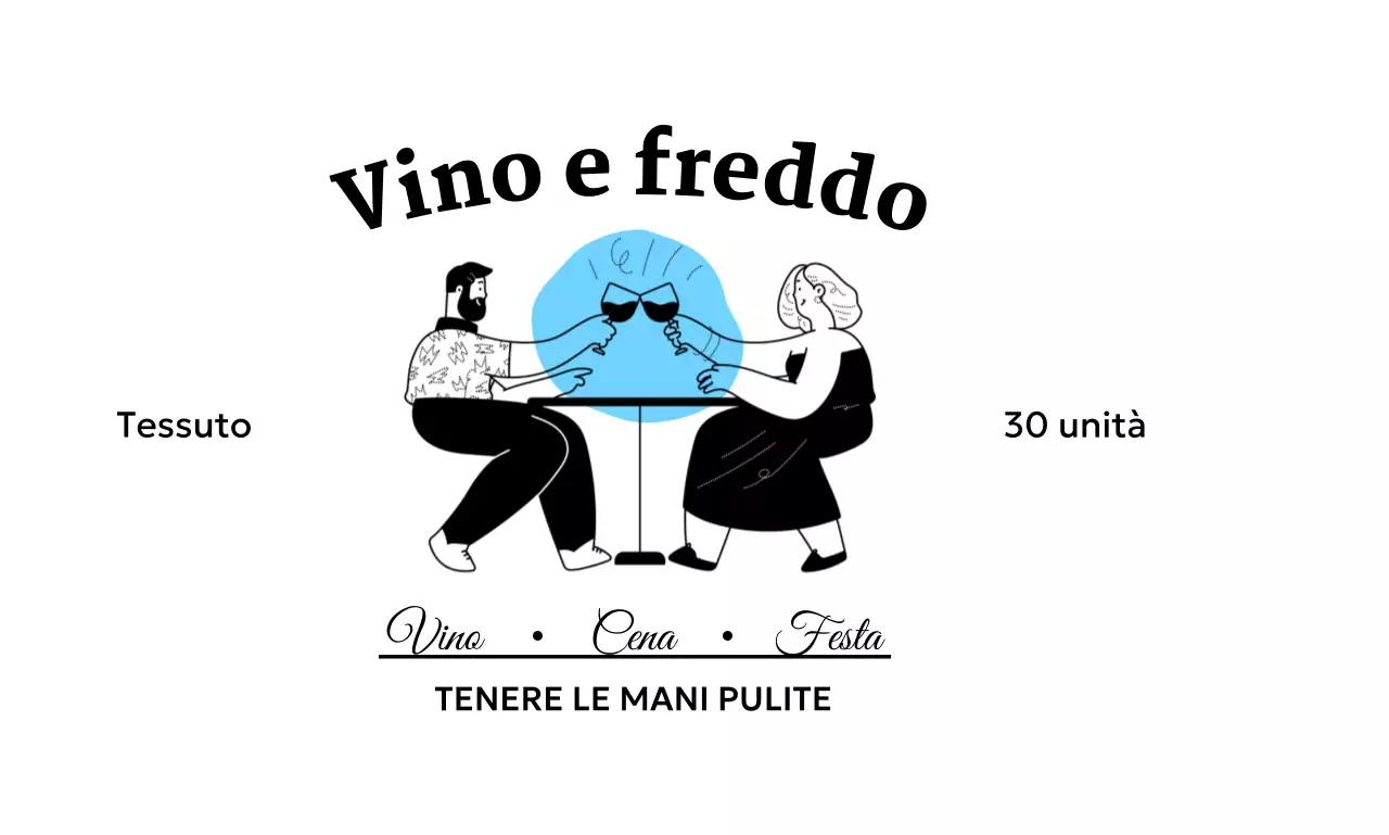 Disegno promozionale con illustrazione di un bevitore di vino