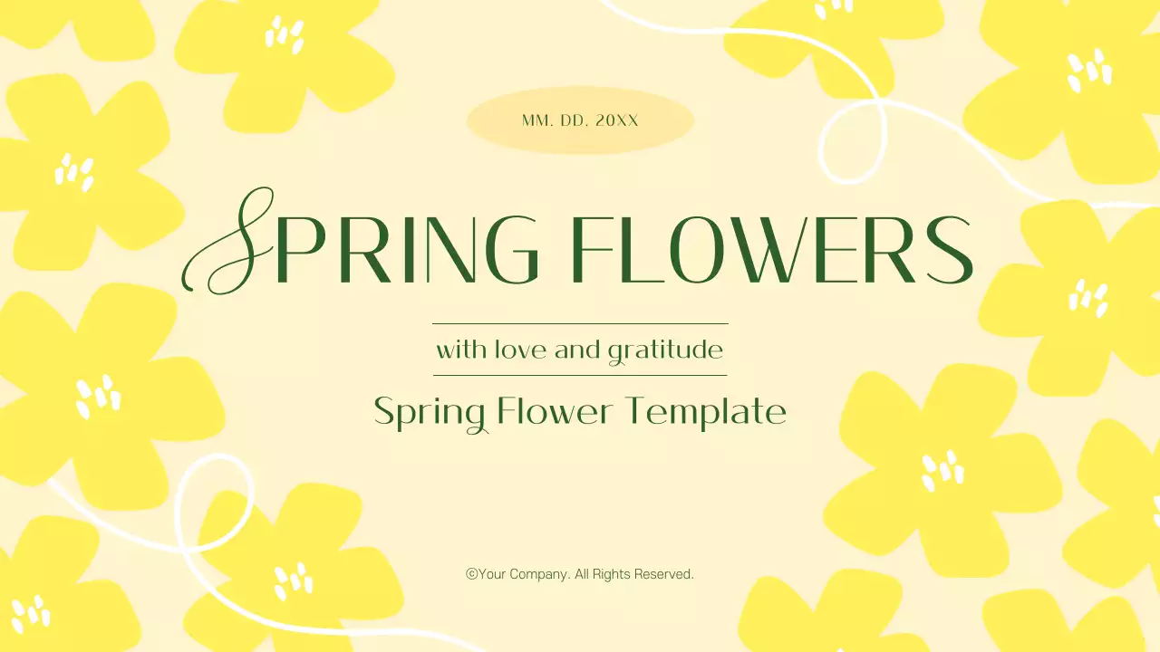 노란색 꽃 템플릿 초대장 프레젠테이션