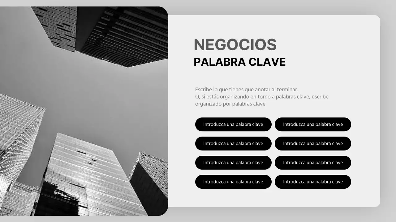 Una propuesta de negocio moderna en blanco y negro