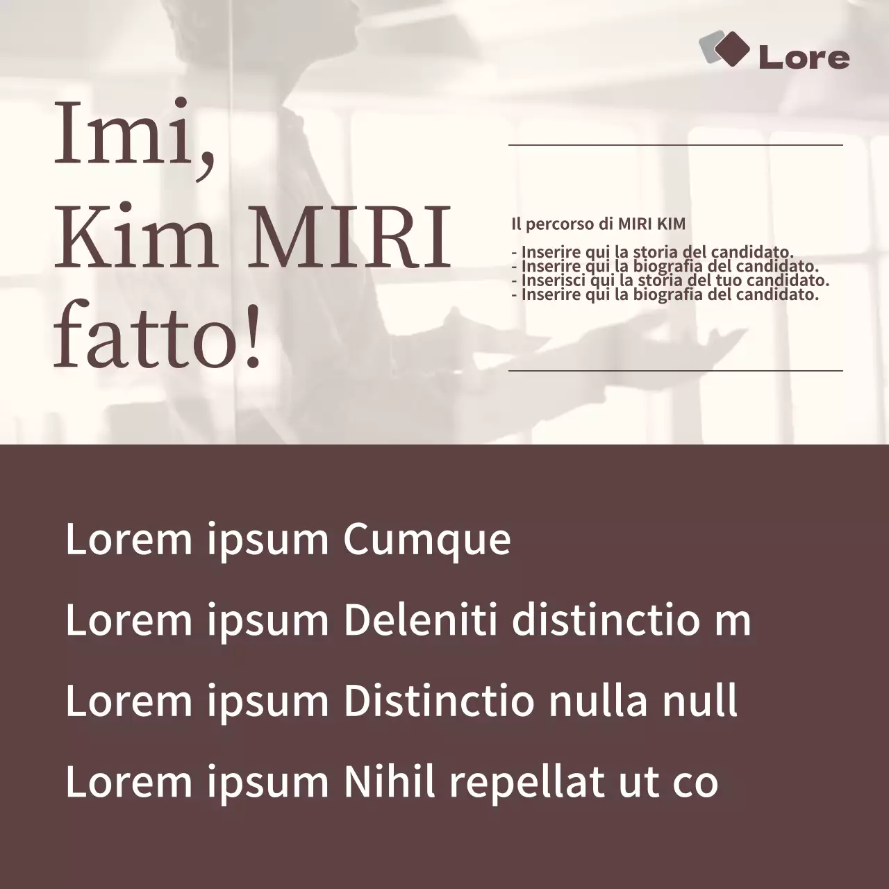 Promuovere i candidati alle elezioni in marrone e semplice