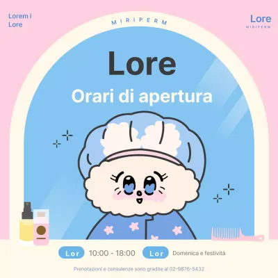 Promuovete gli orari di apertura del vostro salone in azzurro e in rosa