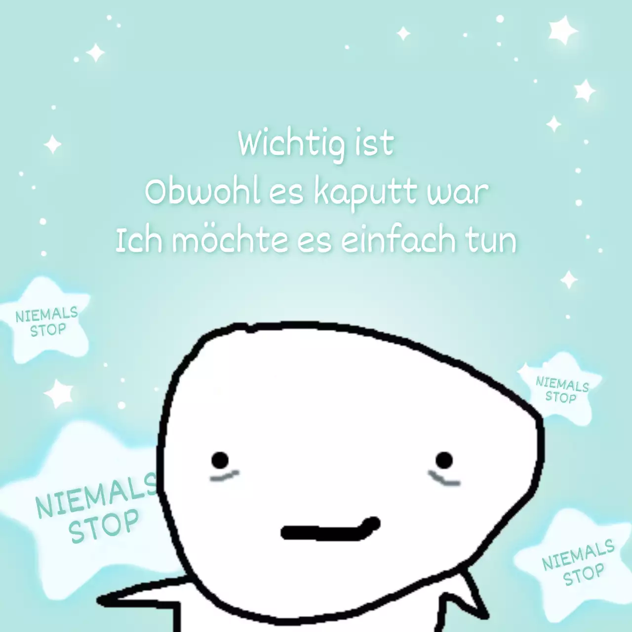 Eine Parodie eines hellblauen Ausrufs