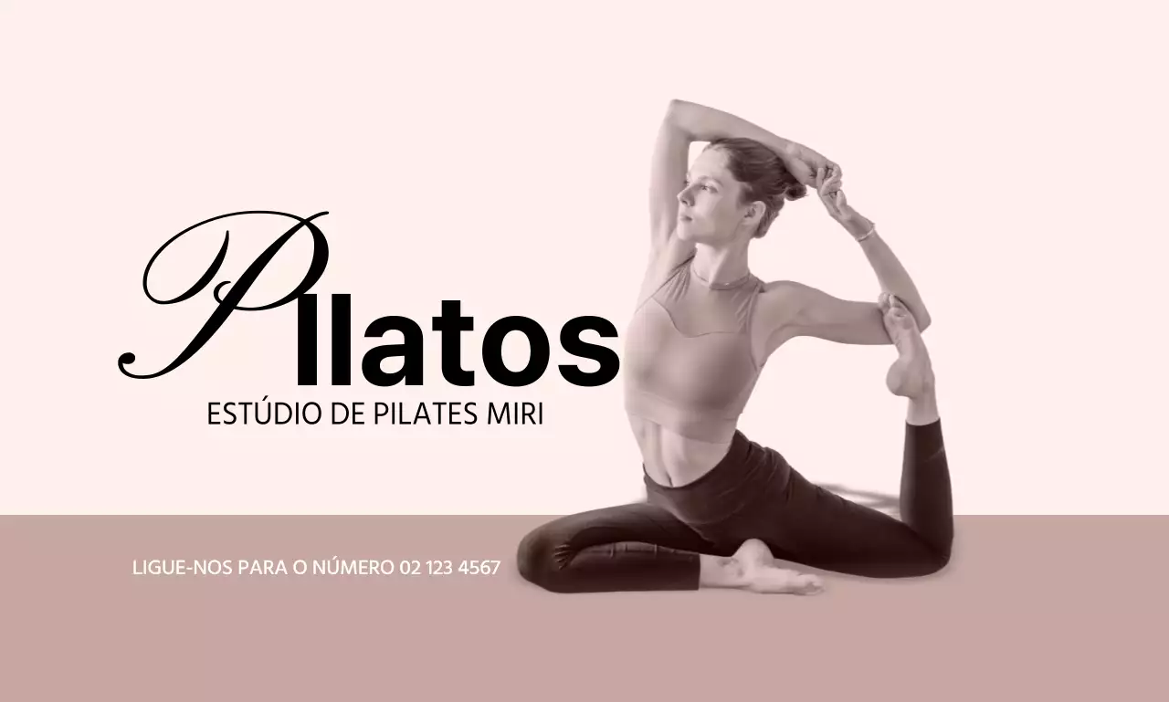 Promover o Pilates com um conceito tipográfico cor-de-rosa