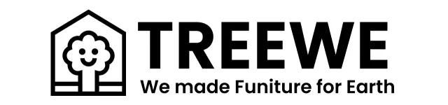 Furniture corporate color design with brand logo featuring a tree in a house