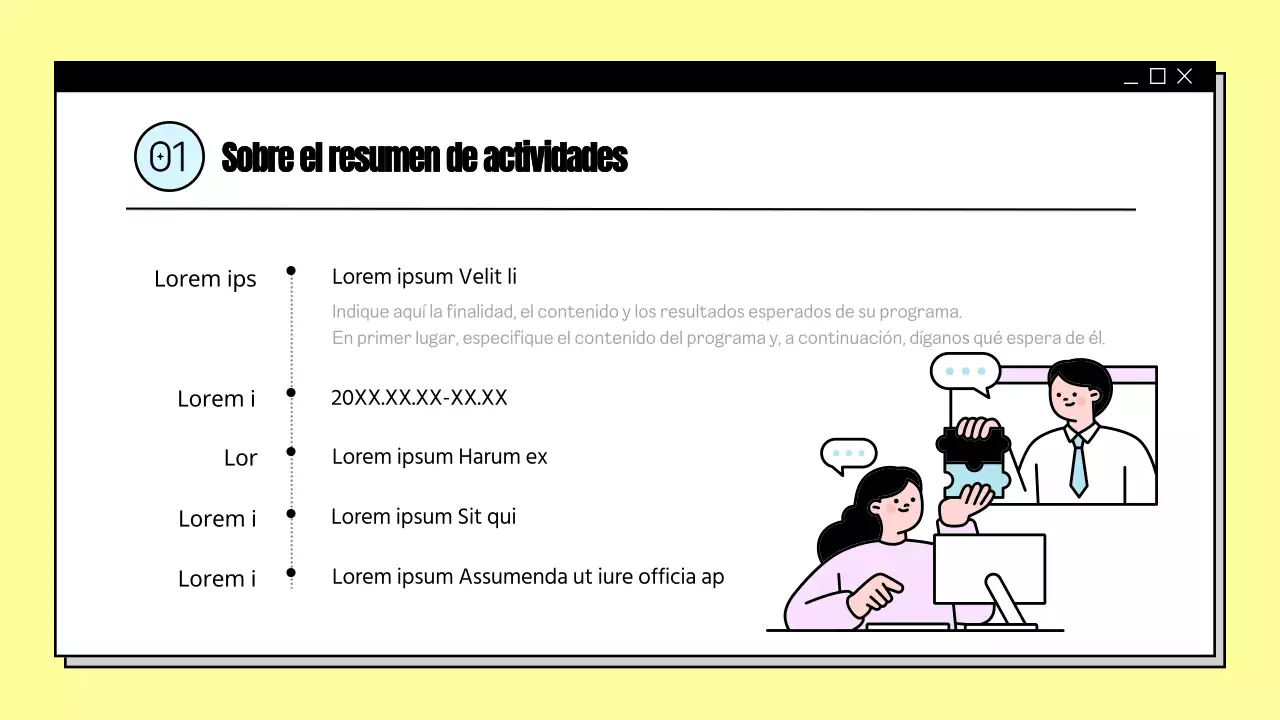 Un resumen de las actividades de los centros municipales amarillos en la presentación