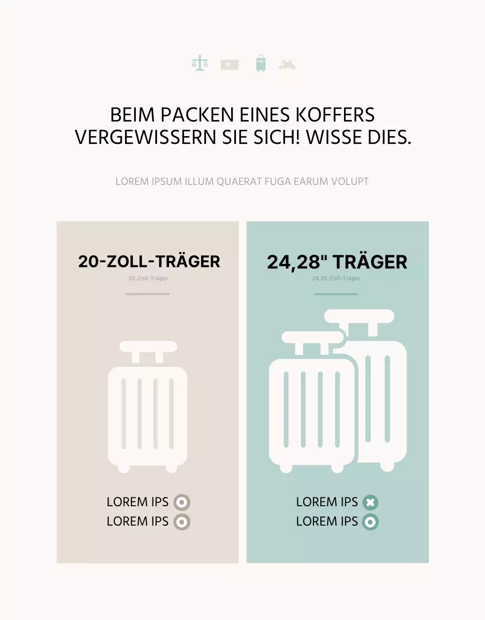 Förderung eines einfachen Reiseträgers in Minze und Elfenbein