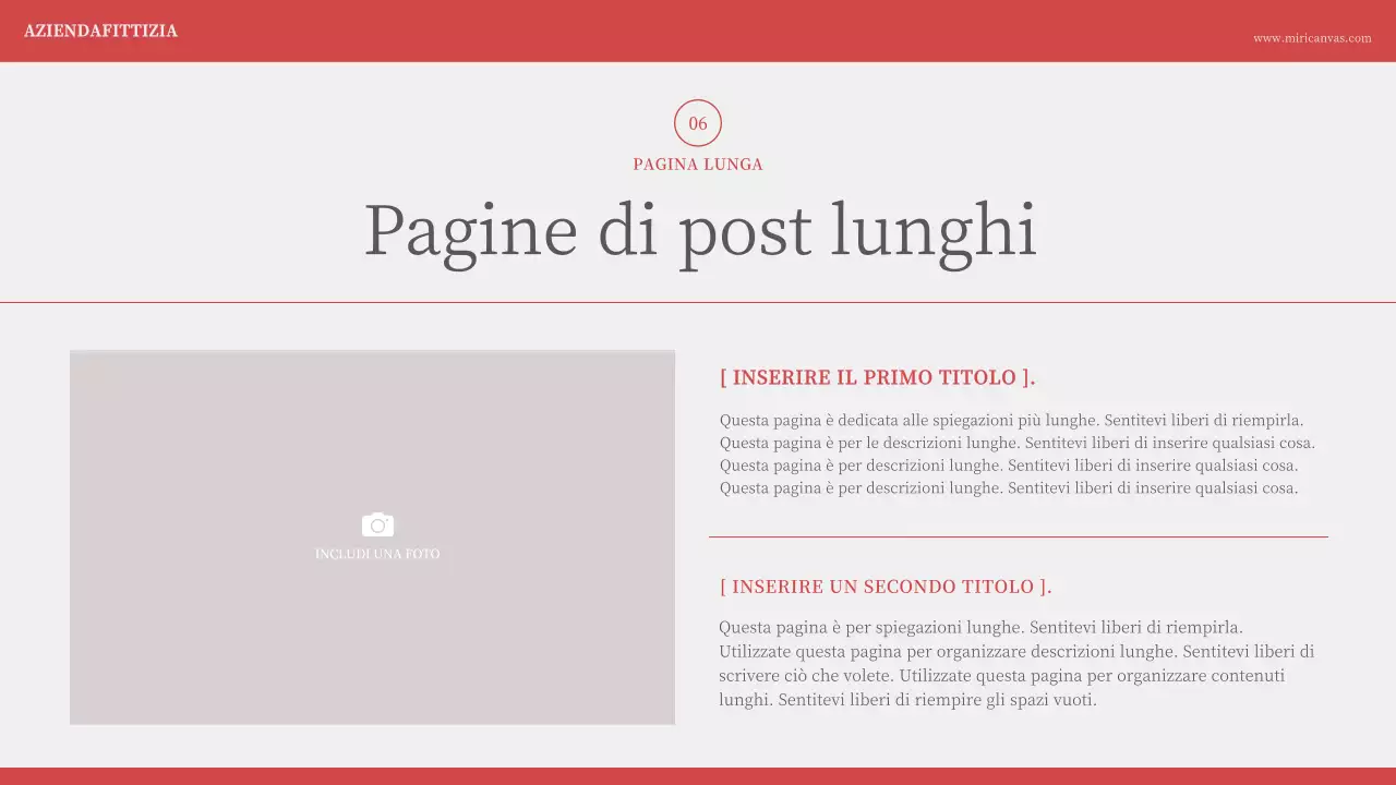 Presentazione minimalista della numerazione in rosso avorio