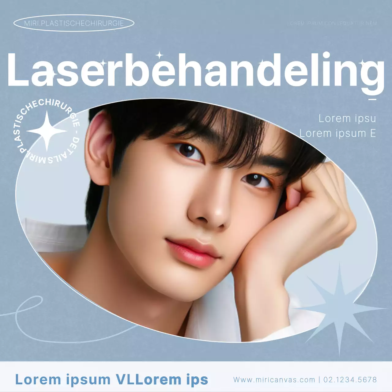 Promoot klassieke laserbehandelingen in lichtblauw en wit