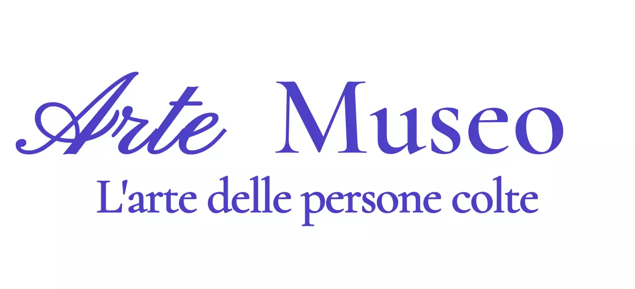Logo del museo con un concetto di classe in corsivo