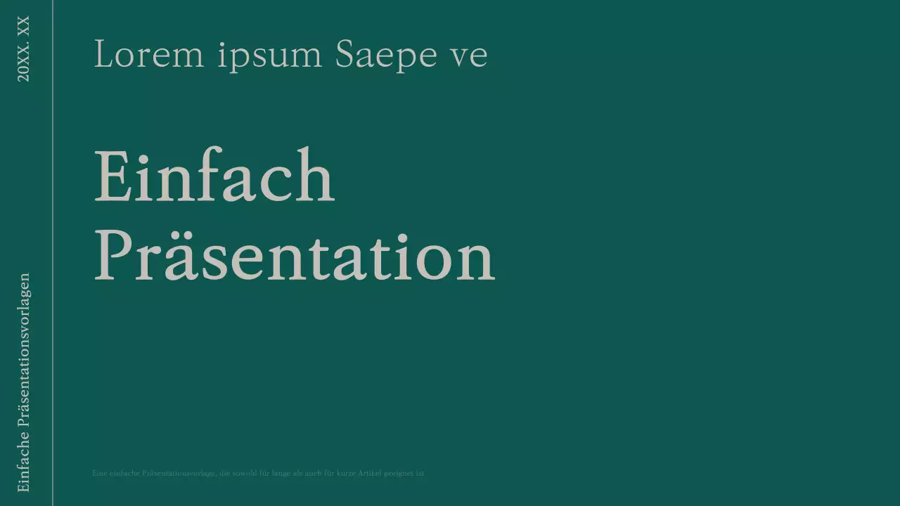 Ein einfacher Präsentationsvorschlag in Grün und Beige