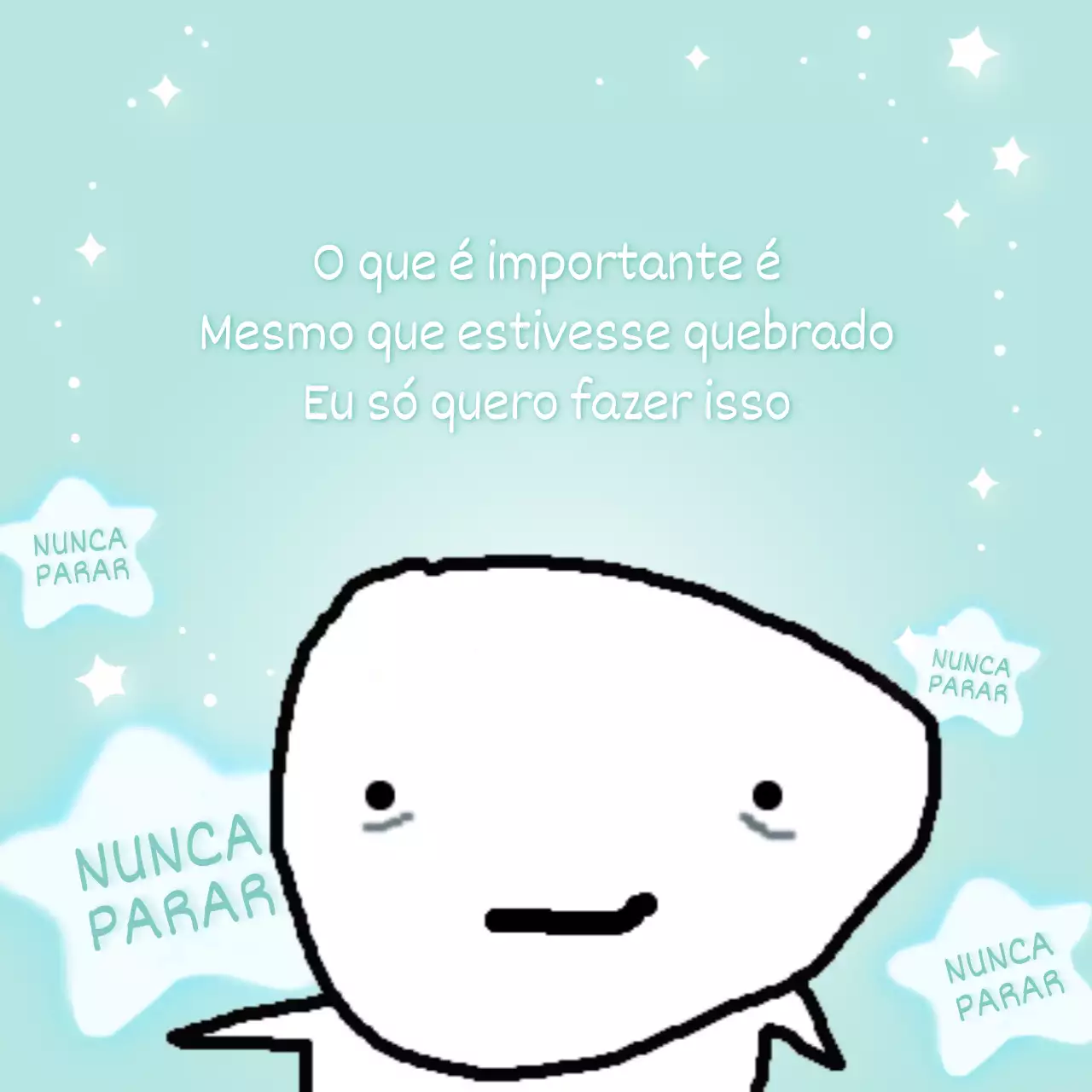 Uma paródia de uma mensagem azul clara