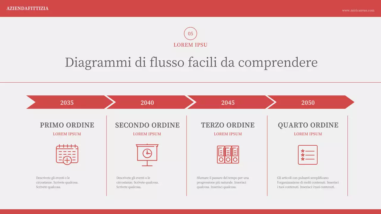 Presentazione minimalista della numerazione in rosso avorio