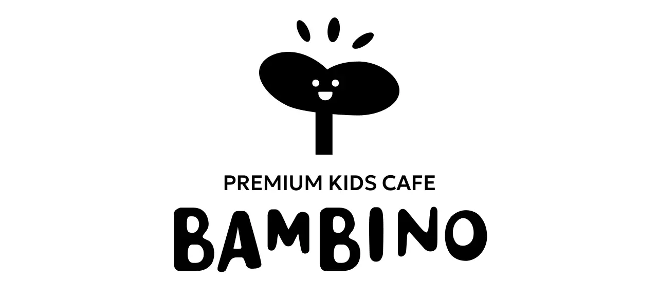 Design di un caffè per bambini con icona di un bocciolo sorridente