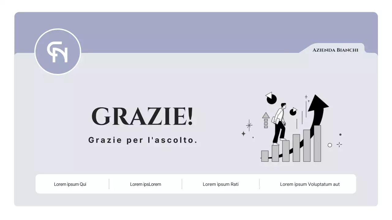 Testo semplice in malva e grigio, con molto spazio per scrivere