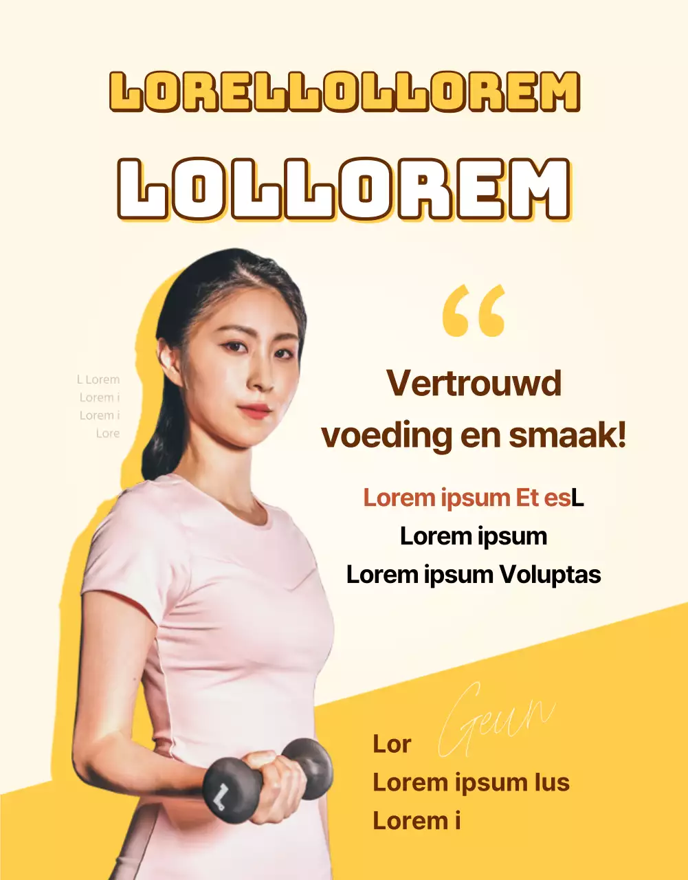 Gele en bruine kipfiletproducten promoten