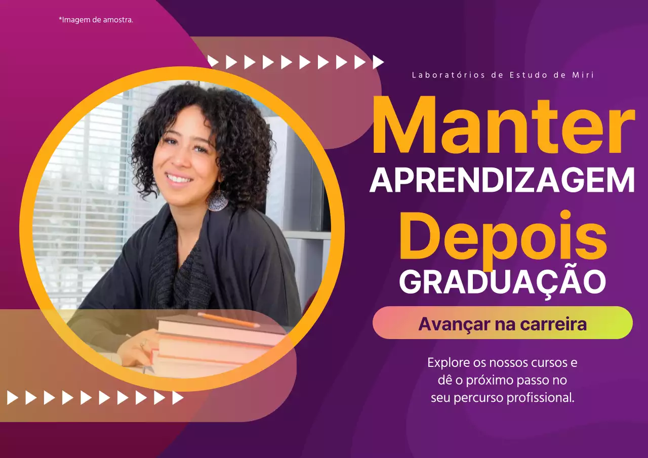 Roxo e laranja Geométrico Emprego Carreira Educação Anúncio