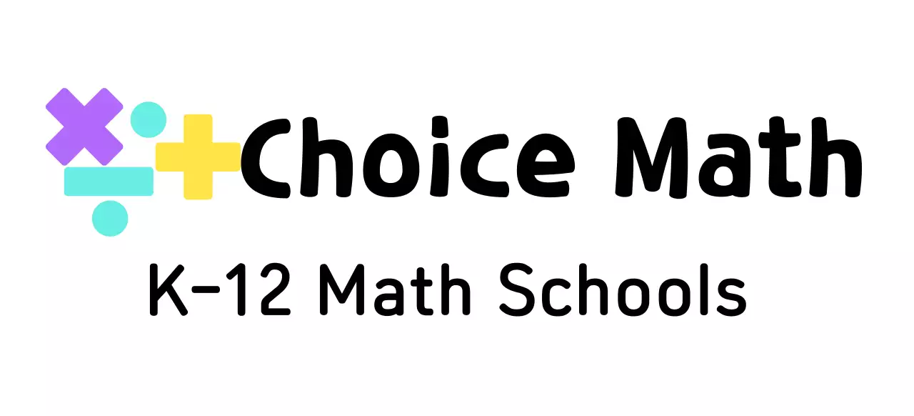 Math school logo concept with math symbols in different colors
