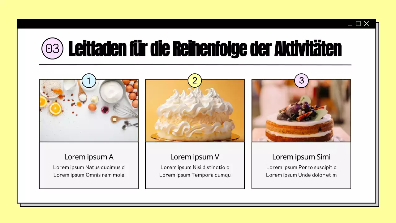 Ein Überblick über die Aktivitäten in den gelben Gemeindezentren in der Präsentation