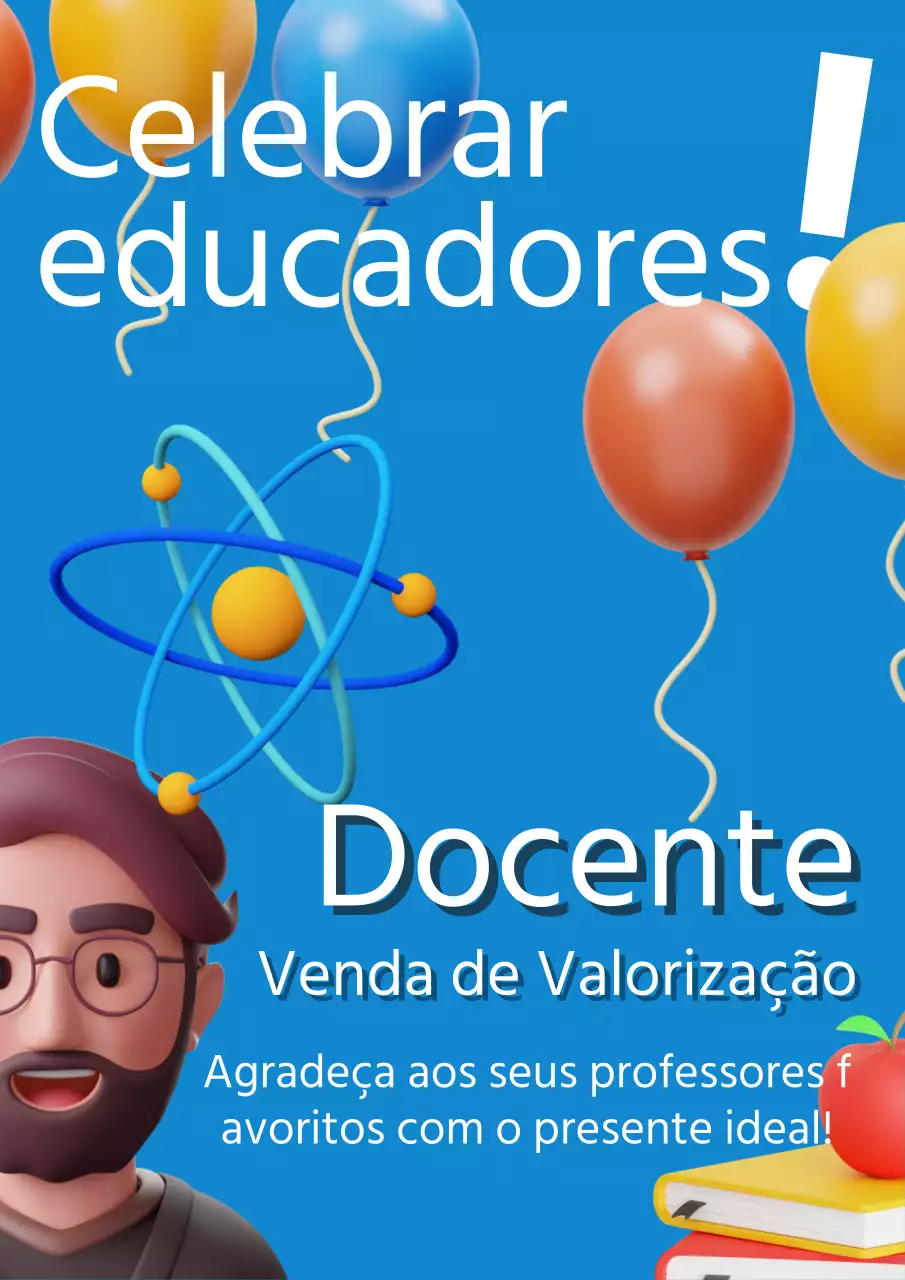 Anúncio de venda do dia do professor moderno em azul e branco