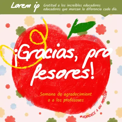 Encanto rojo y verde Gracias Profesores Publicidad