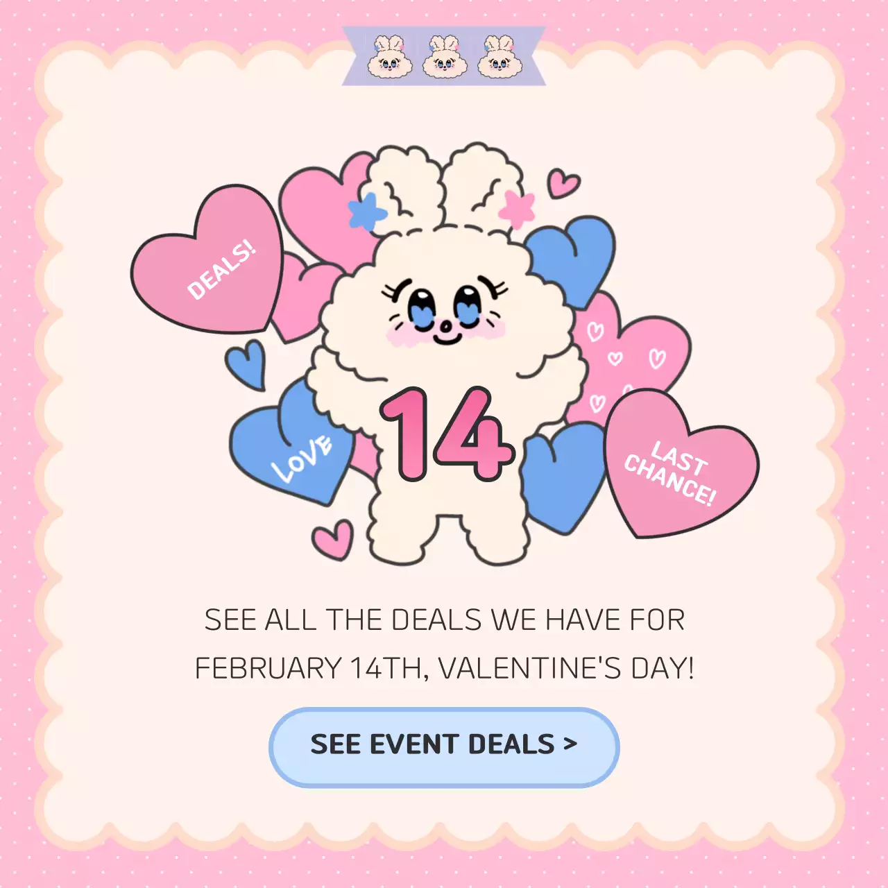 Pink Cute Valentine Flyer Instagram Carousel