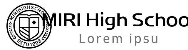 High school logo in the form of a circled education symbol