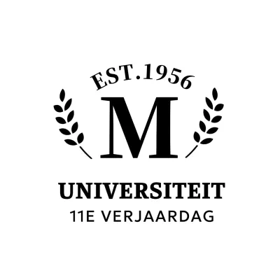 Eenvoudig concept universiteitsherinnering met laurierlogo