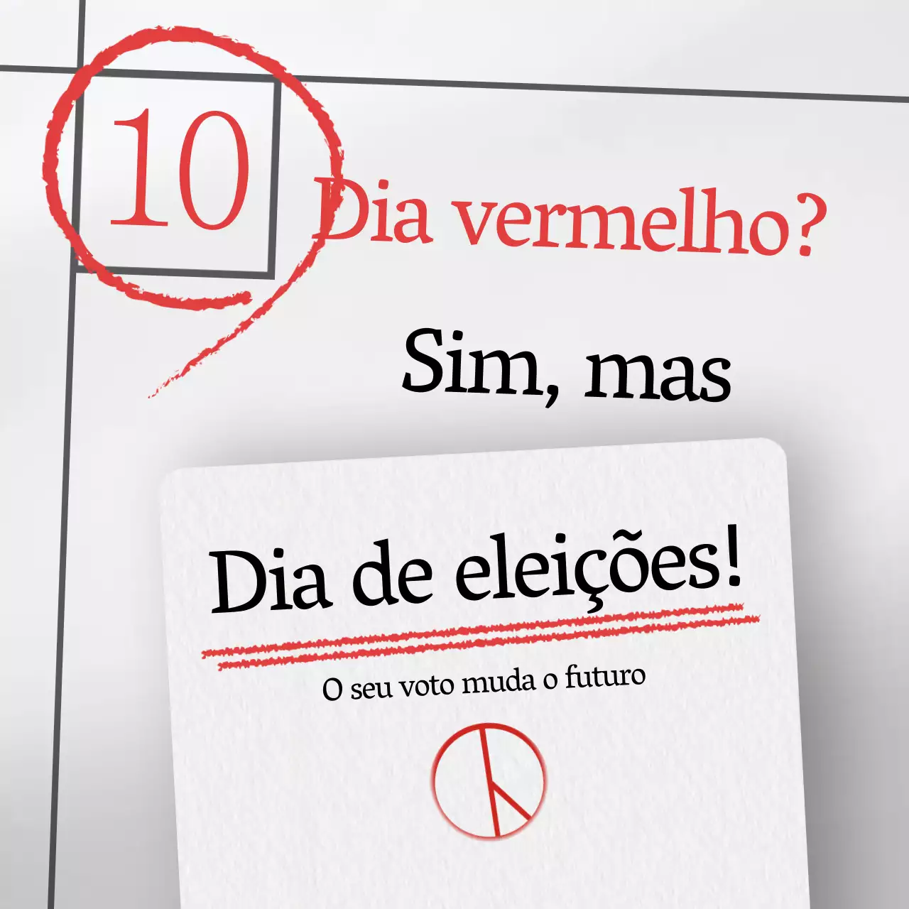 Uma campanha eleitoral simples a vermelho e preto