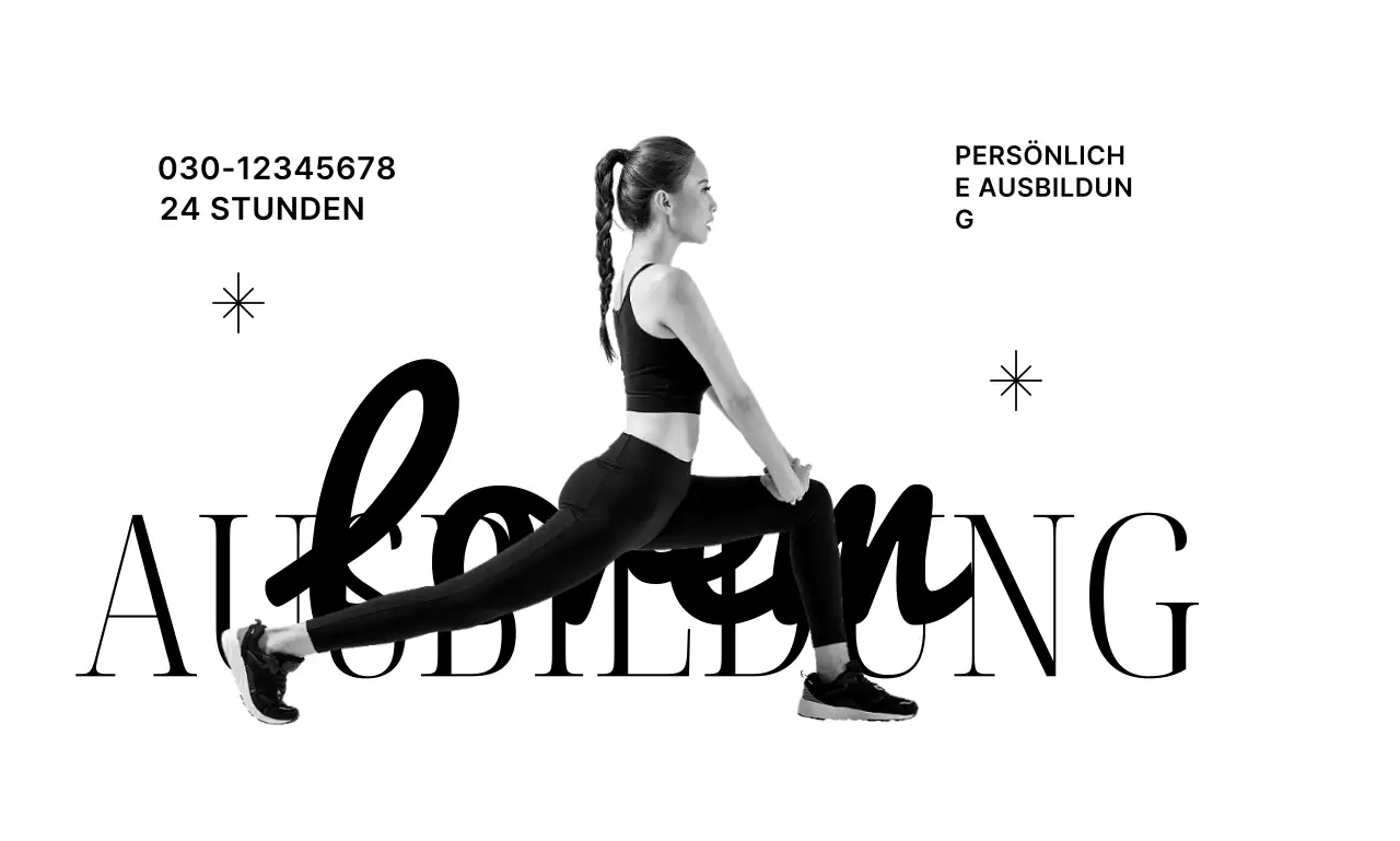 Ein Fitnessstudio mit Kursivschrift und Glitzer und Menschen, die trainieren