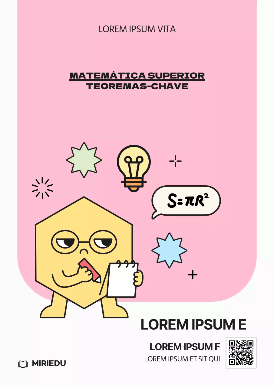 Um simples livro de exercícios de matemática para o ensino secundário, cor-de-rosa e amarelo