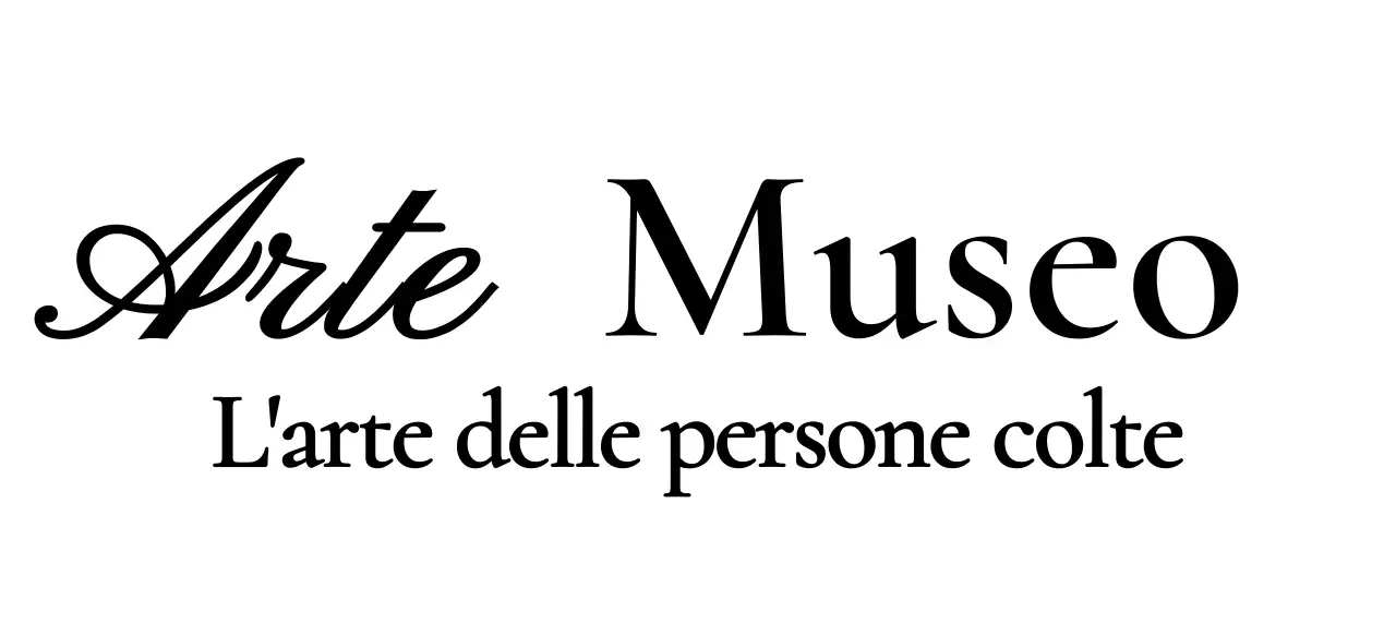 Logo del museo con un concetto di classe in corsivo
