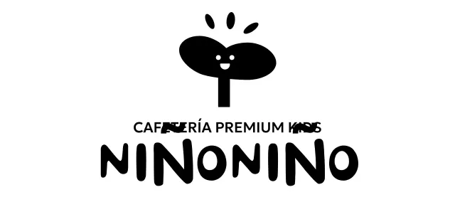 Diseño de cafetería infantil con icono de capullo sonriente