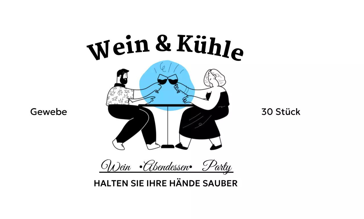 Werbedesign mit einer Illustration eines Weintrinkers