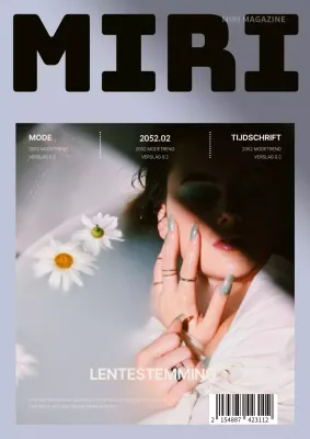 Eenvoudige cover voor lentemode in lavendel en zwart