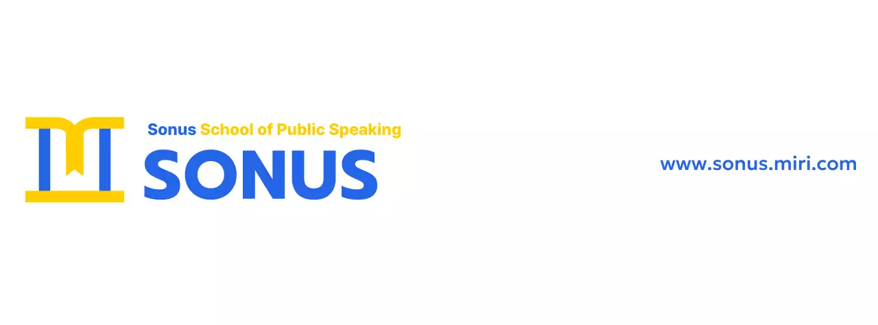 Farbgestaltung der Redeschule mit einem Symbol, das ein Podium darstellt