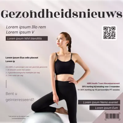 Flyer voor een luxe bruin en grijs Pilates magazine concept.