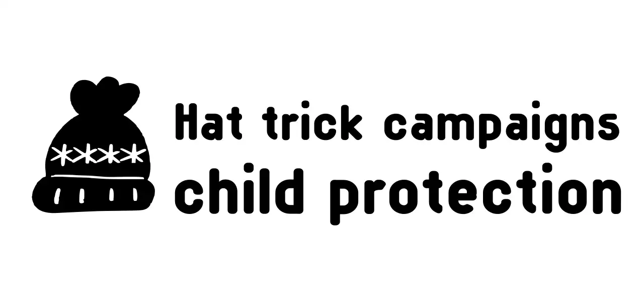 Campaign logo with a cute knitting hat illustration