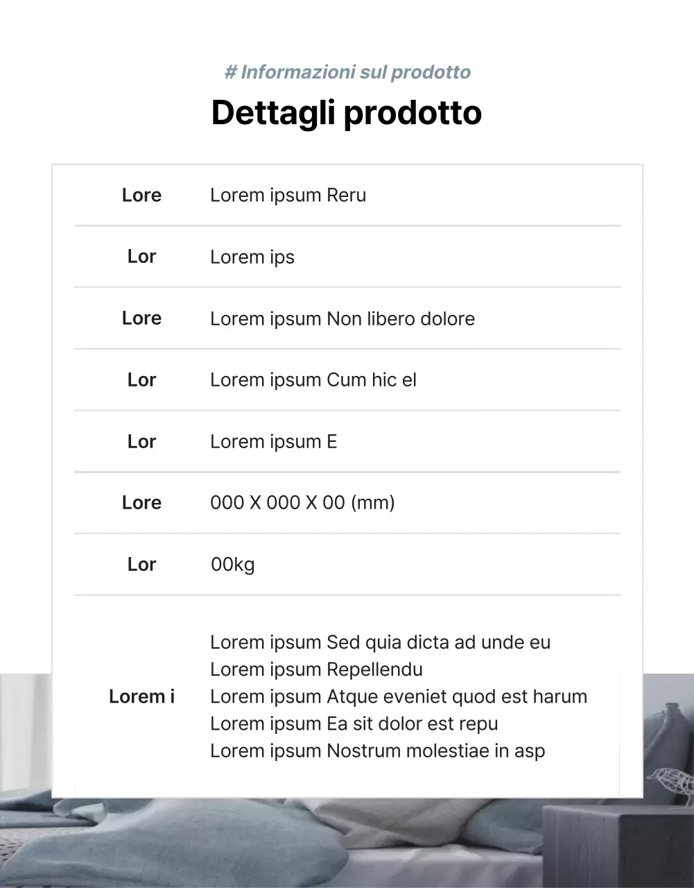 Promuovere i prodotti per la vendita di mobili semplici grigi e blu