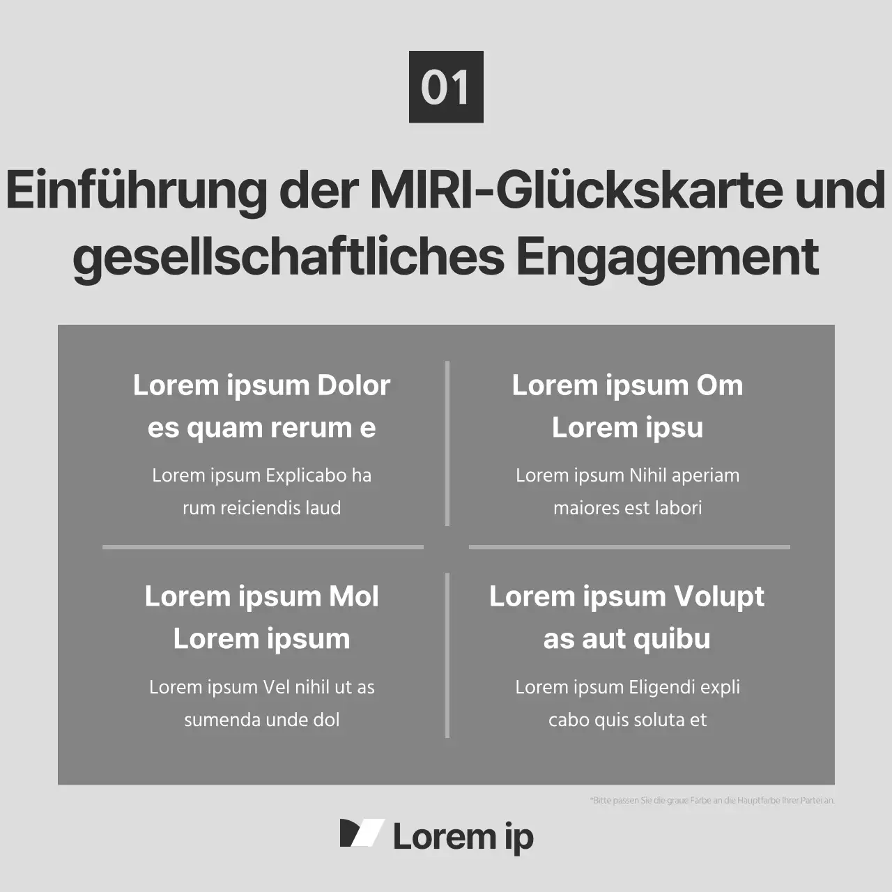 Ein moderner Wahlkampf in Grau und Schwarz erklärt