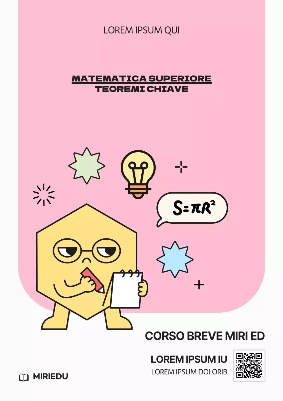 Un semplice libro di esercizi di matematica rosa e giallo per le scuole superiori.