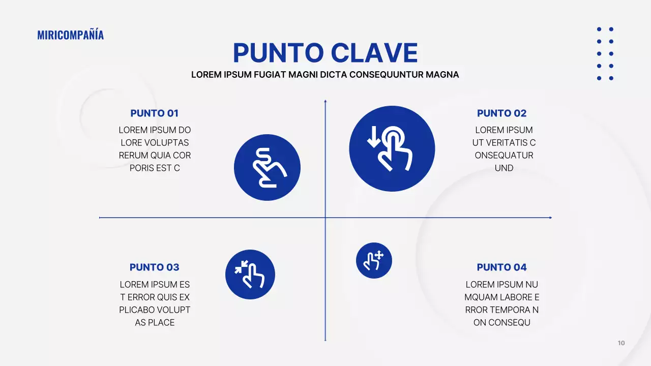 Presentación empresarial minimalista en blanco y azul marino