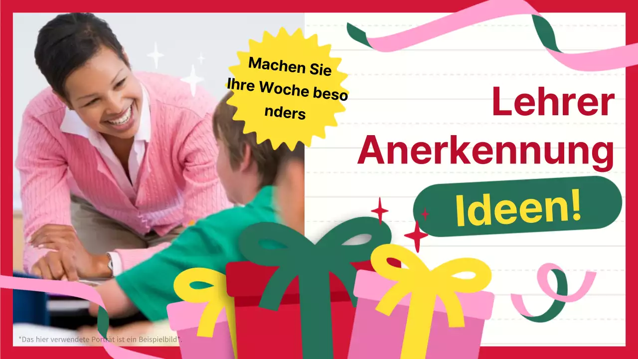 Pinke und grüne trendige Ideen für den Tag des Lehrers als Anerkennung